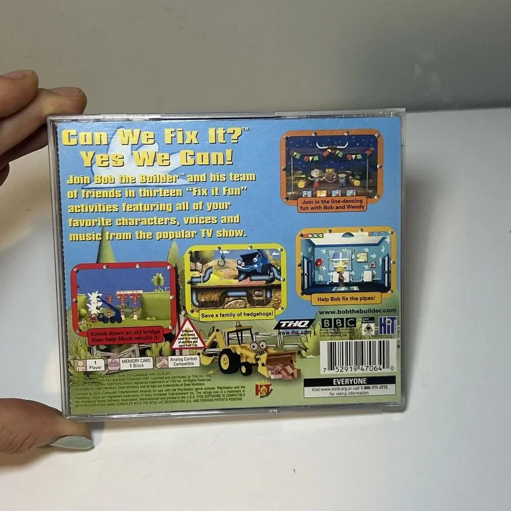 Bob the Builder Can We Fix It? (Sony Playstation PS1) CIB Complete w/ Manual